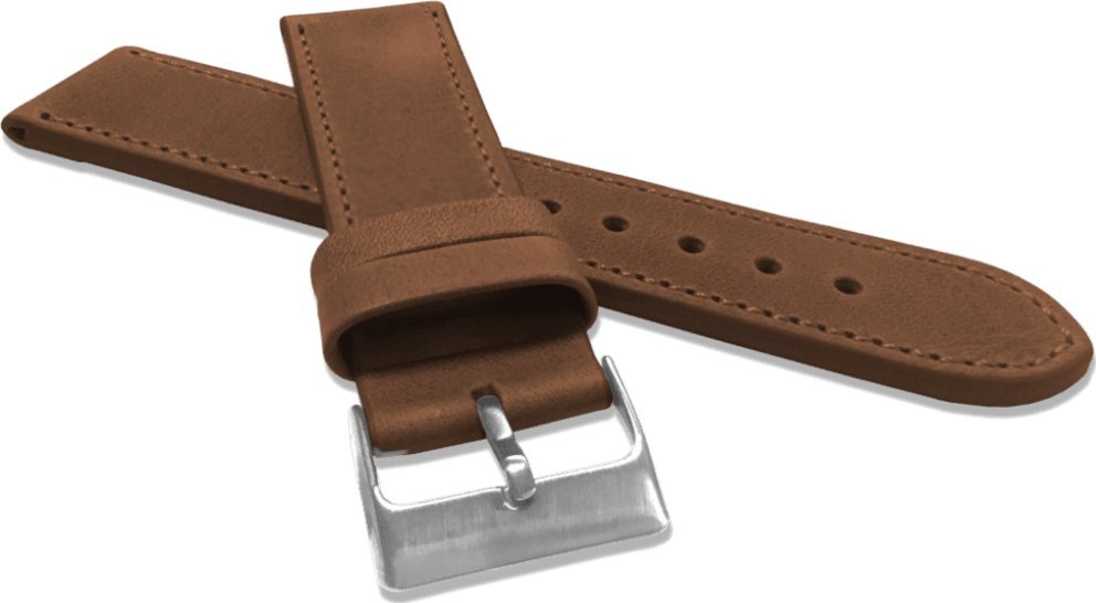 Lavvu LAVVU Brązowy szyty pasek SPORT z luksusowej skóry Top Grain - 24