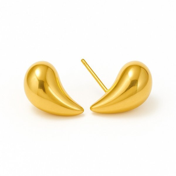 Lovrin Złote kolczyki kropla 585 elegancka, połyskująca forma