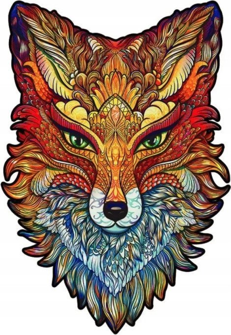 Pan i Pani Gadżet Puzzle Drewniane Dla Dorosłych Kolory Ognisty Lis M