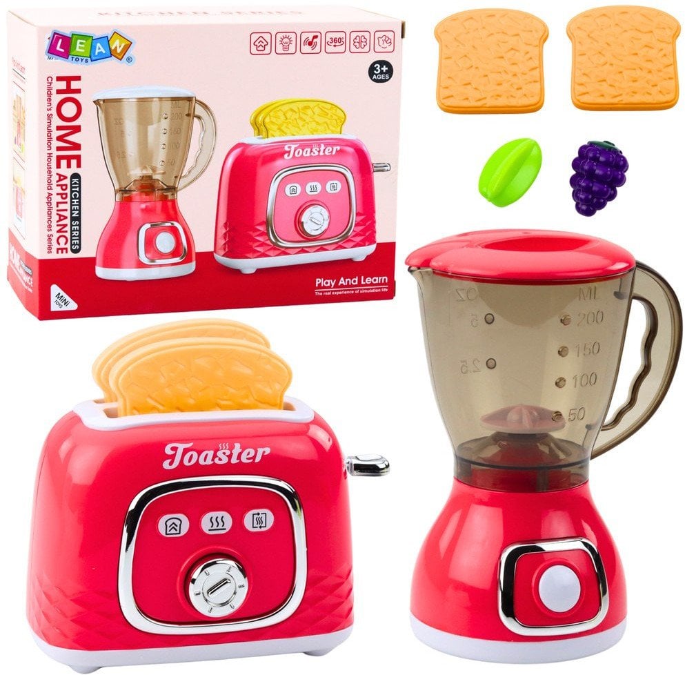 Zestaw Urządzeń Kuchennych Toster Blender Światła Dźwięki Różowy LEAN Toys