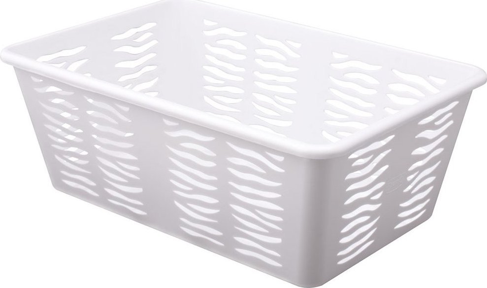 Branq BRANQ - Koszyk ażurowy Zebra - Z3 - uniwersalny plastikowy - biały - 30x20x11 cm