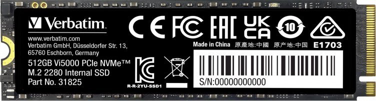 Dysk SSD Verbatim Vi5000 512GB M.2 2280 PCI-E x4 Gen4 NVMe (31825)