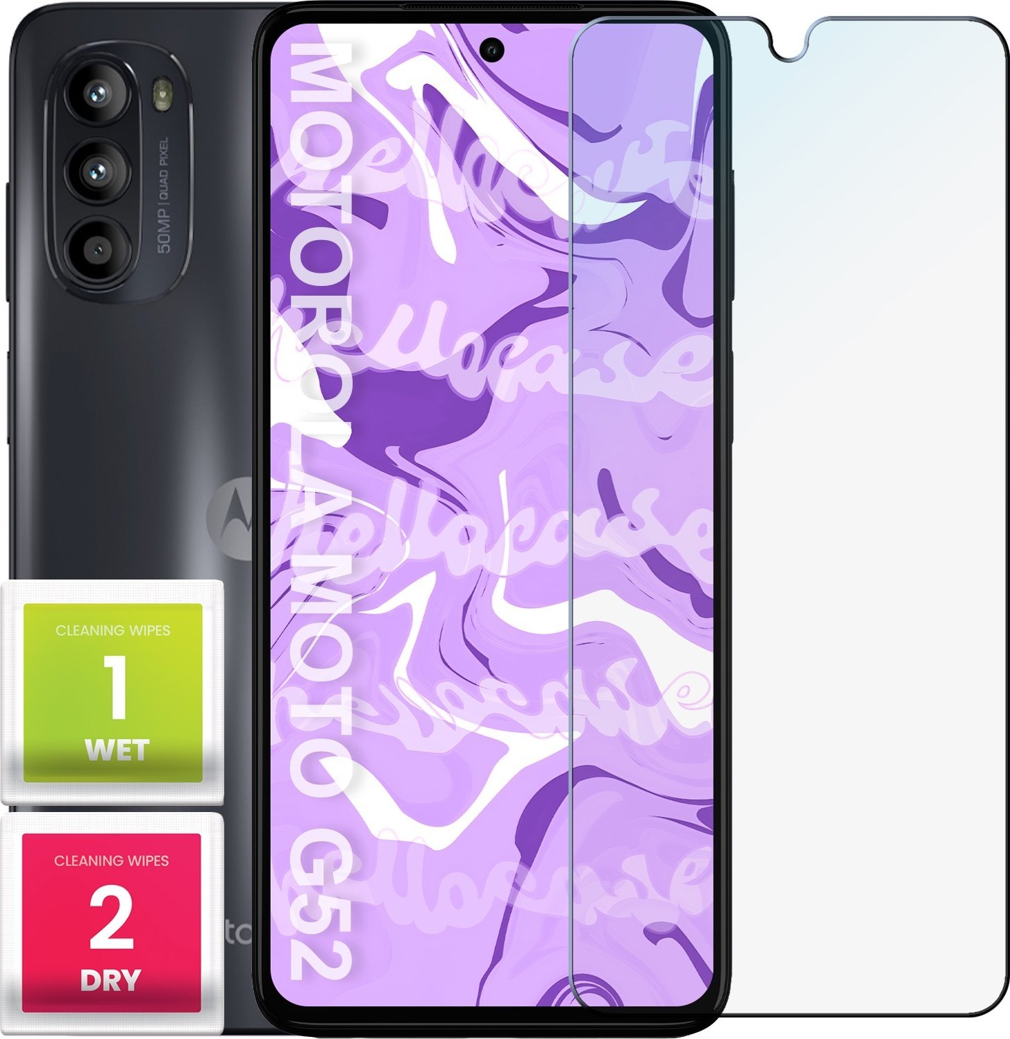 Hello Case Szkło Hartowane do Moto G52 / G72 / G82 (szybka 9H, płaskie 2.5D, ochronne)