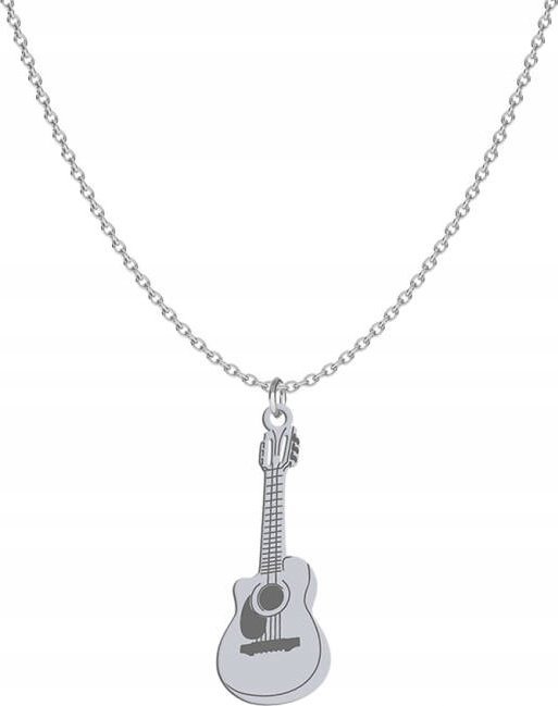 Radziszewska Jewellery Naszyjnik Srebrny Gitara Łańcuszek 925 Prezent Biżuteria GRAWER GRATIS