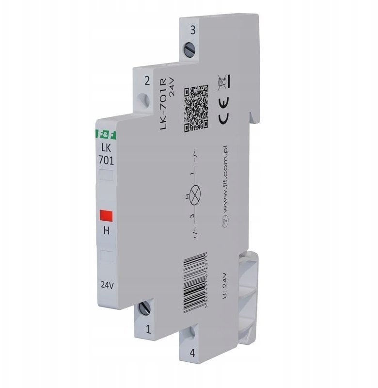 Lampka modułowa 1-fazowa czerwona 12-48V AC/ 12-60V DC 1/2 modułu LK-701R-24