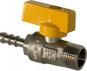 IDMAR Zawór kulowy do gazu 1/2"xDN10 GZ prosty z przyłączem na wąż