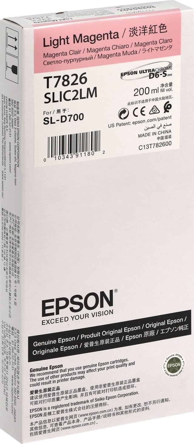 Epson ink cartridge light magenta T 782 200 ml T 7826N