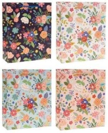 Torebka prezentowa 26x32x10cm Kwiaty MIX