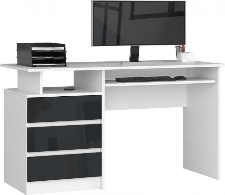 Biurko Fabryka Mebli Akord CLP Grafitowe z połyskiem 135 cm x 60 cm