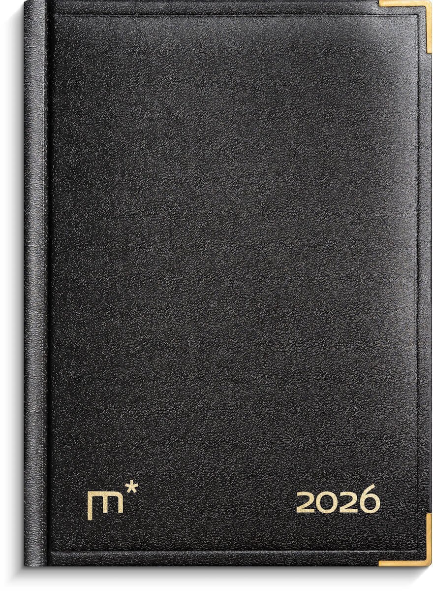 Mayland-Burde Kalendarz roczny czarny z sztucznej skóry oprawiony 2026