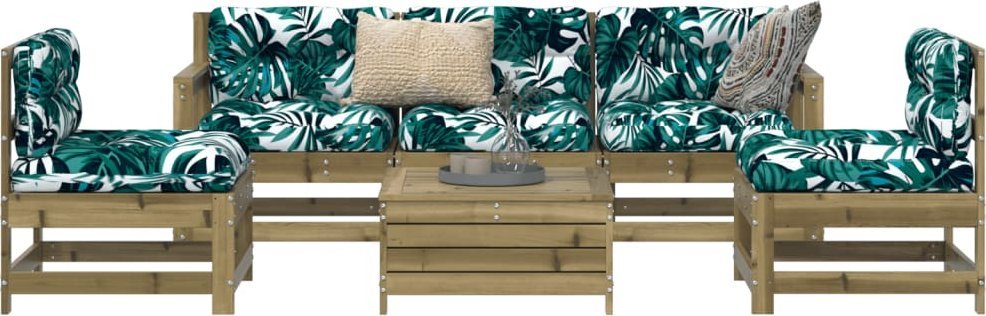 vidaXL vidaXL 6-cz. zestaw wypoczynkowy do ogrodu, impregnowana sosna