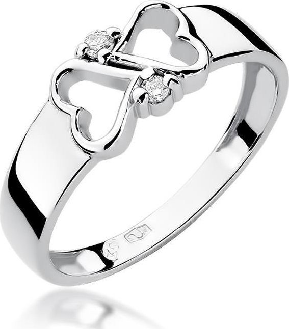Best Diamonds złoty pierścionek z brylantem 0.04ct 9