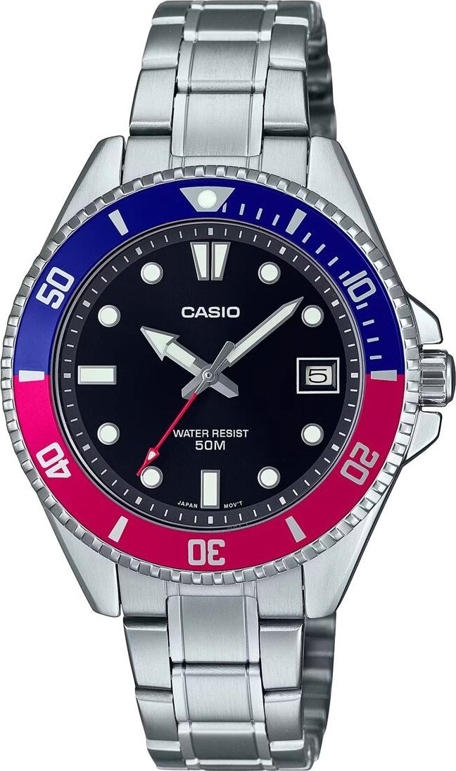 Zegarek Casio Zegarek marki Casio model MDV-10D kolor Szary. Akcesoria męski. Sezon: Cały rok NoSize