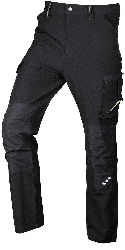 Spodnie robocze Mix&Match, 4 way stretch, czarno-zielone, rozmiar M