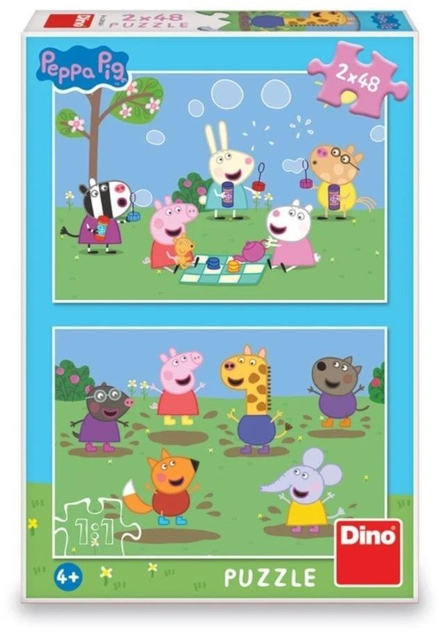 Puzzle 2w1 Świnka Peppa i przyjaciele
