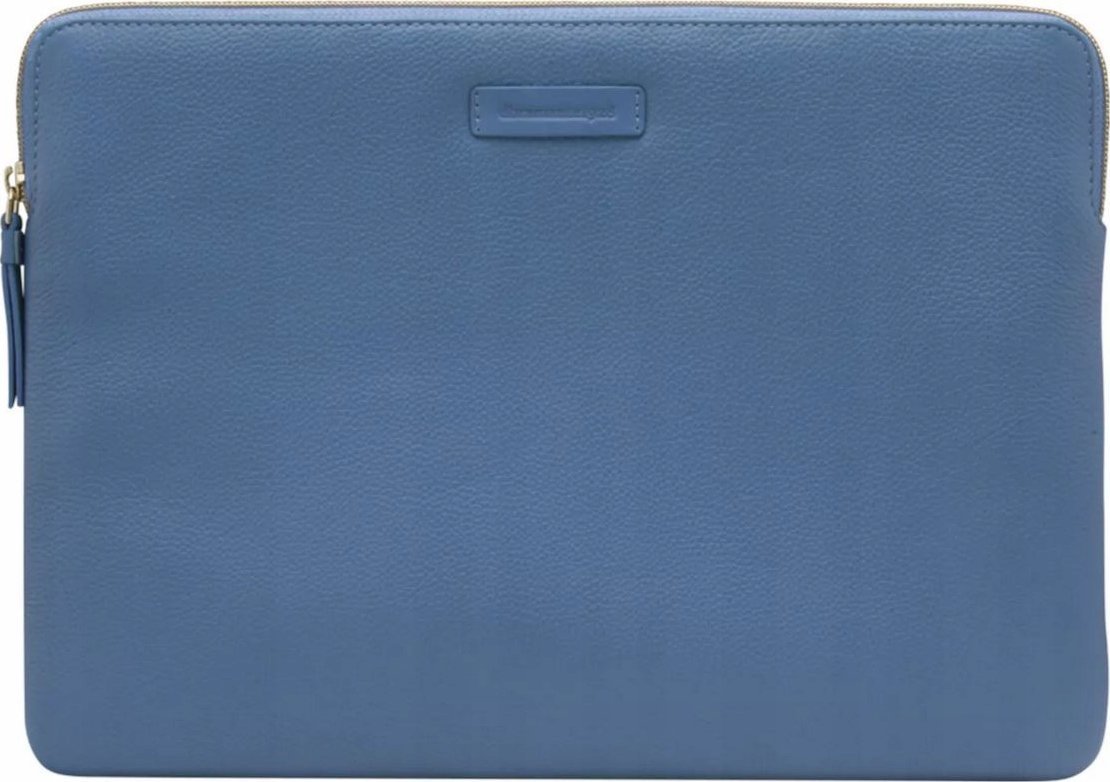 Torba dbramante Paris - Pebbled full-grain leather sleeve for Laptop 15''/MacBook Pro 16" 2019 - Ultra-marine Blue