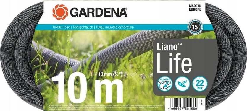 Gardena Gardena Textile Hose Liano Life 1/2, 10 meters (dark grey, model 2023)