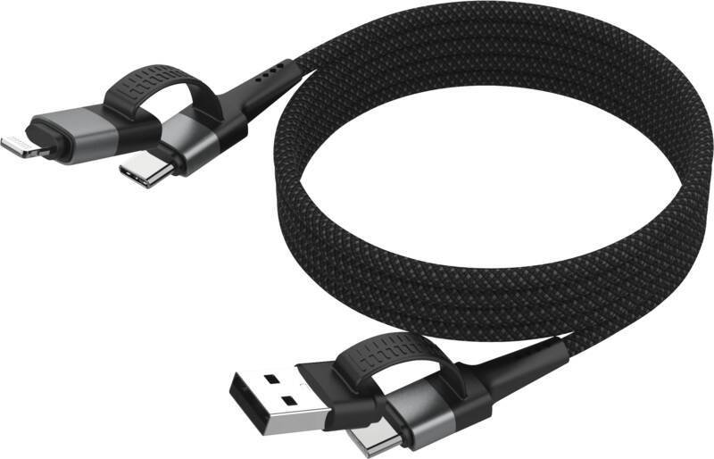 Ansmann 1700-0188 kabel USB 1,2 m USB A/USB C USB C/Lightning czarny, srebrny