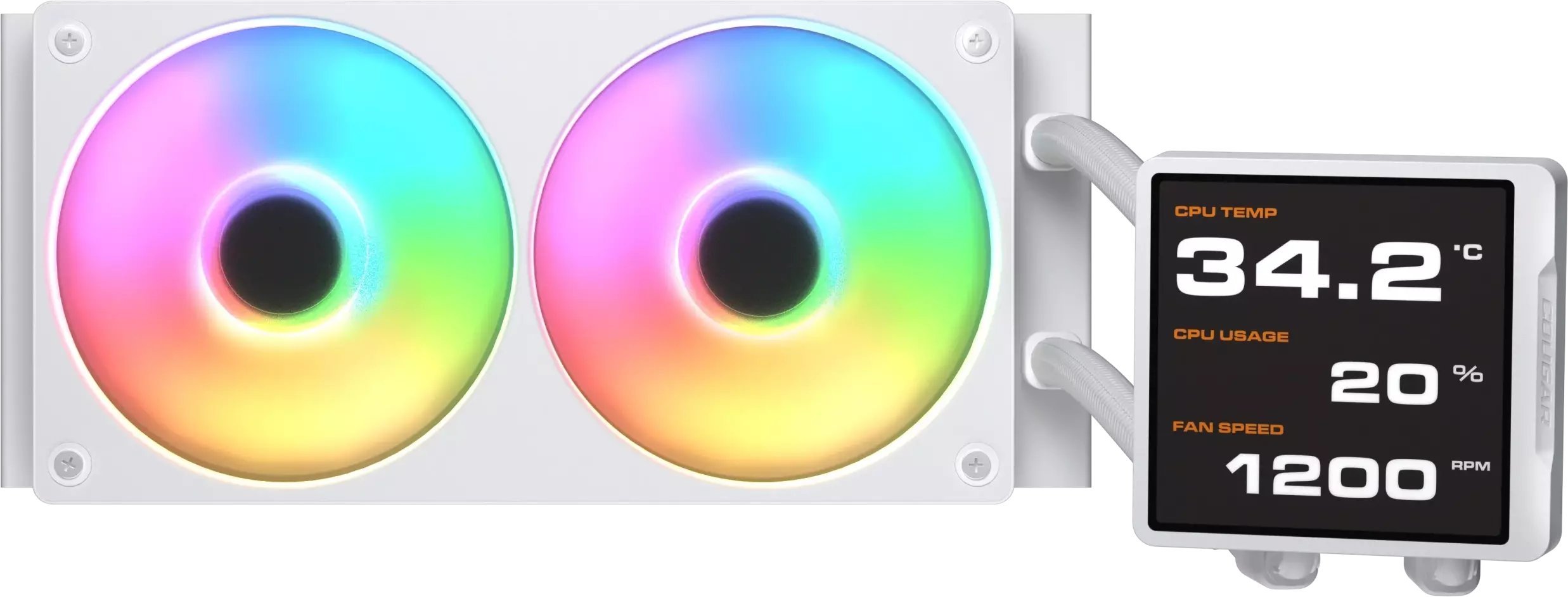 Chłodzenie wodne Cougar CGR-PSDVPRGB-W-240 Procesor Chłodnica cieczy all-in-one 12 cm Biały