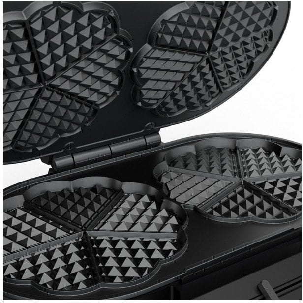 Princess Waffle Maker | 132384 | 1200 W | Number of pastry 10 | Heart shaped | Black