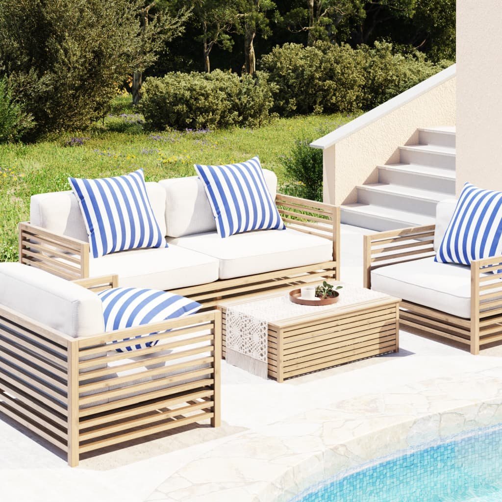 vidaXL vidaXL Poduszki ozdobne, 4 szt., biało-niebieskie paski, 65x65x16 cm