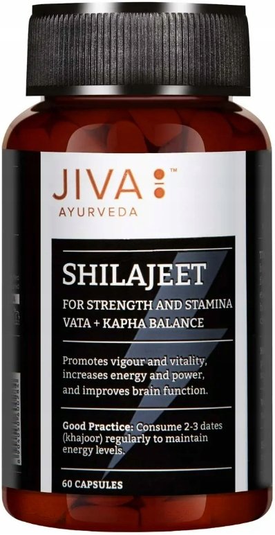 JIVA AYURVEDA Pure Shilajit Mumio Suplement diety wspomagający regenerację oraz równowagę psychofizyczną Kapsułki 60szt.