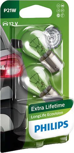Philips ŻARÓWKA P21W 12V/21W (STOP/KIERUNKOWSKAZ) BA15S LONGLIFE ECOVISION 2SZT BLISTER