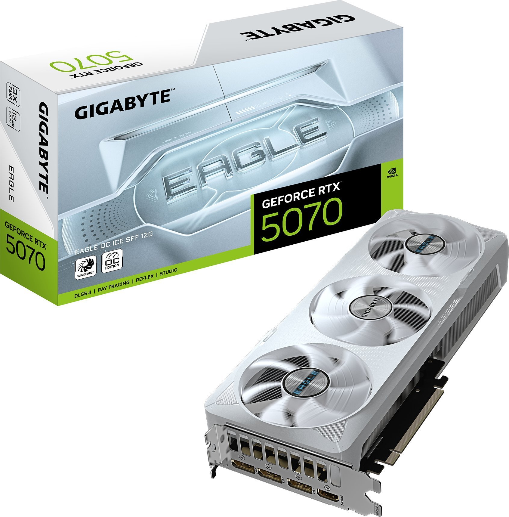 Karta graficzna Gigabyte GeForce RTX 5070 Eagle OC ICE SFF 12GB GDDR7 (GV-N5070EAGLEOC ICE-12GD)