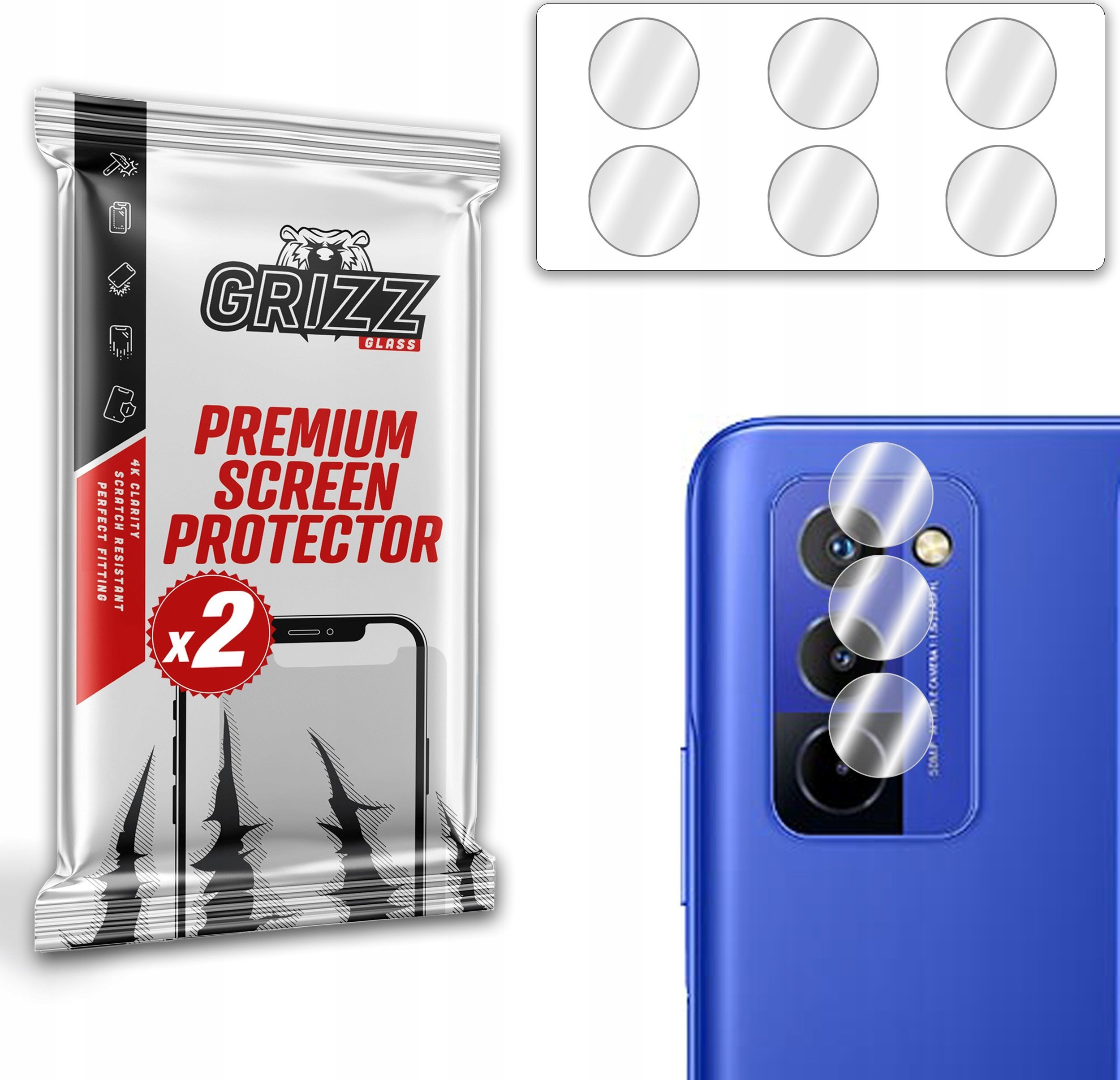 GrizzGlass Szkło hybrydowe na aparat Grizz Wiko 10