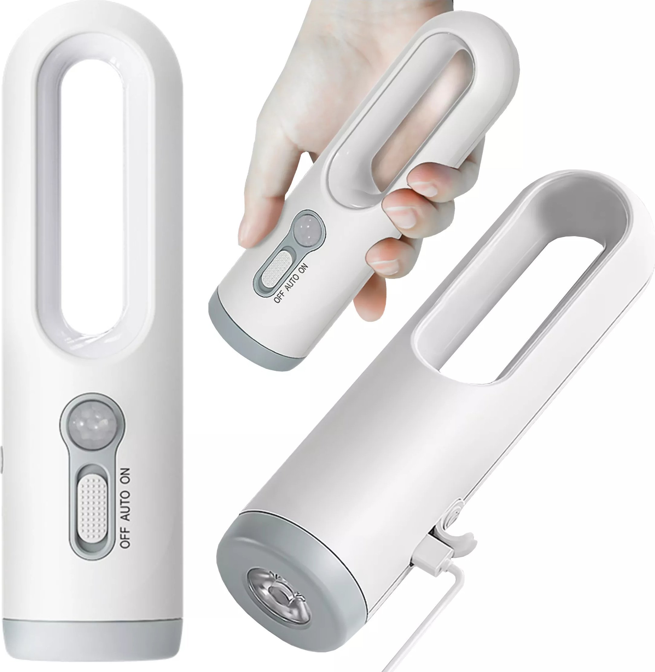 Lampka nocna LED z czujnikiem ruchu Alogy Night LED Lamp na biurko przenośna z latarką Biała