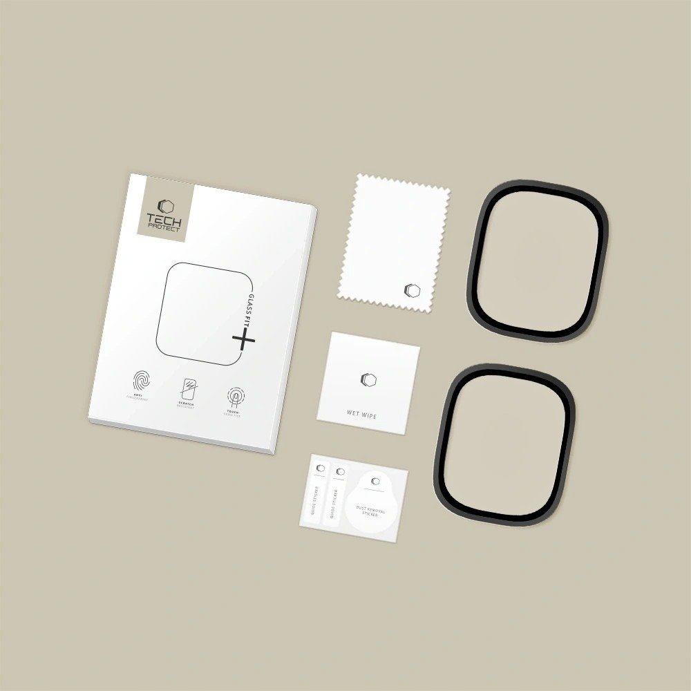 Tech-Protect Szkło hartowane Glass Ring do Apple Watch Ultra 1 / 2 / 3 49mm Black [2 PACK]