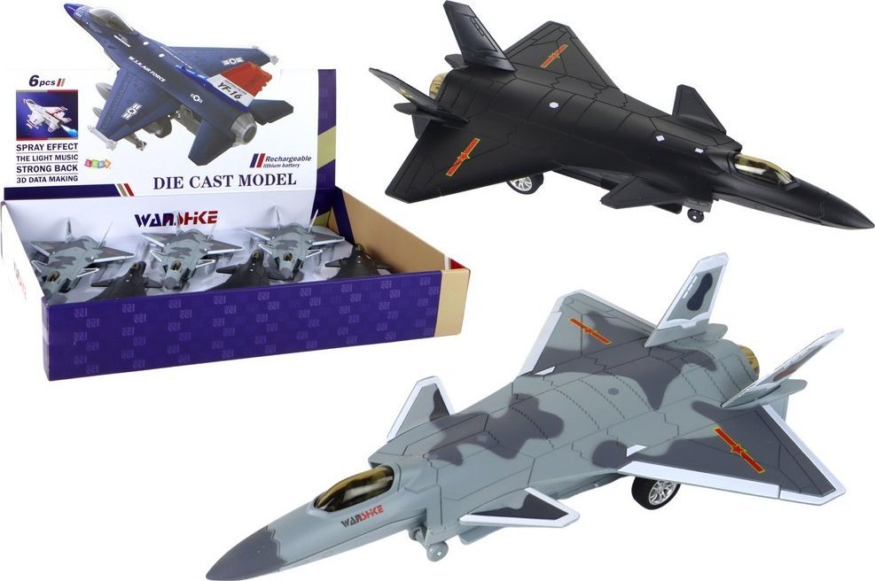 LeanToys Model Samolotu Z Napędem Frykcyjnym Czarny Szary