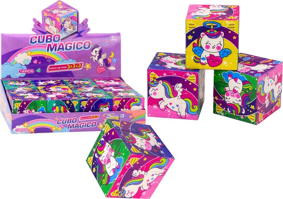 LeanToys Magiczna Kostka Układanka Edukacyjna Jednorożce Puzzle Gra Logiczna