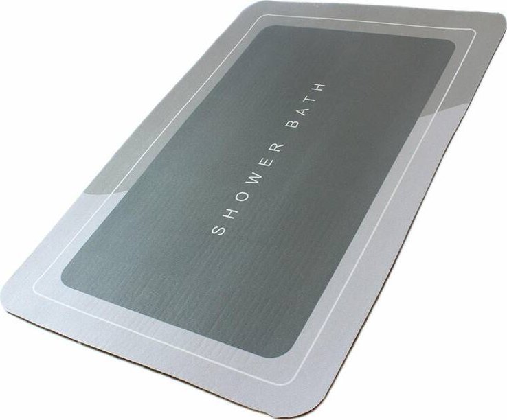 Aptel Prostokątny DYWANIK Łazienkowy Antypoślizgowy 60x40cm szary AG947