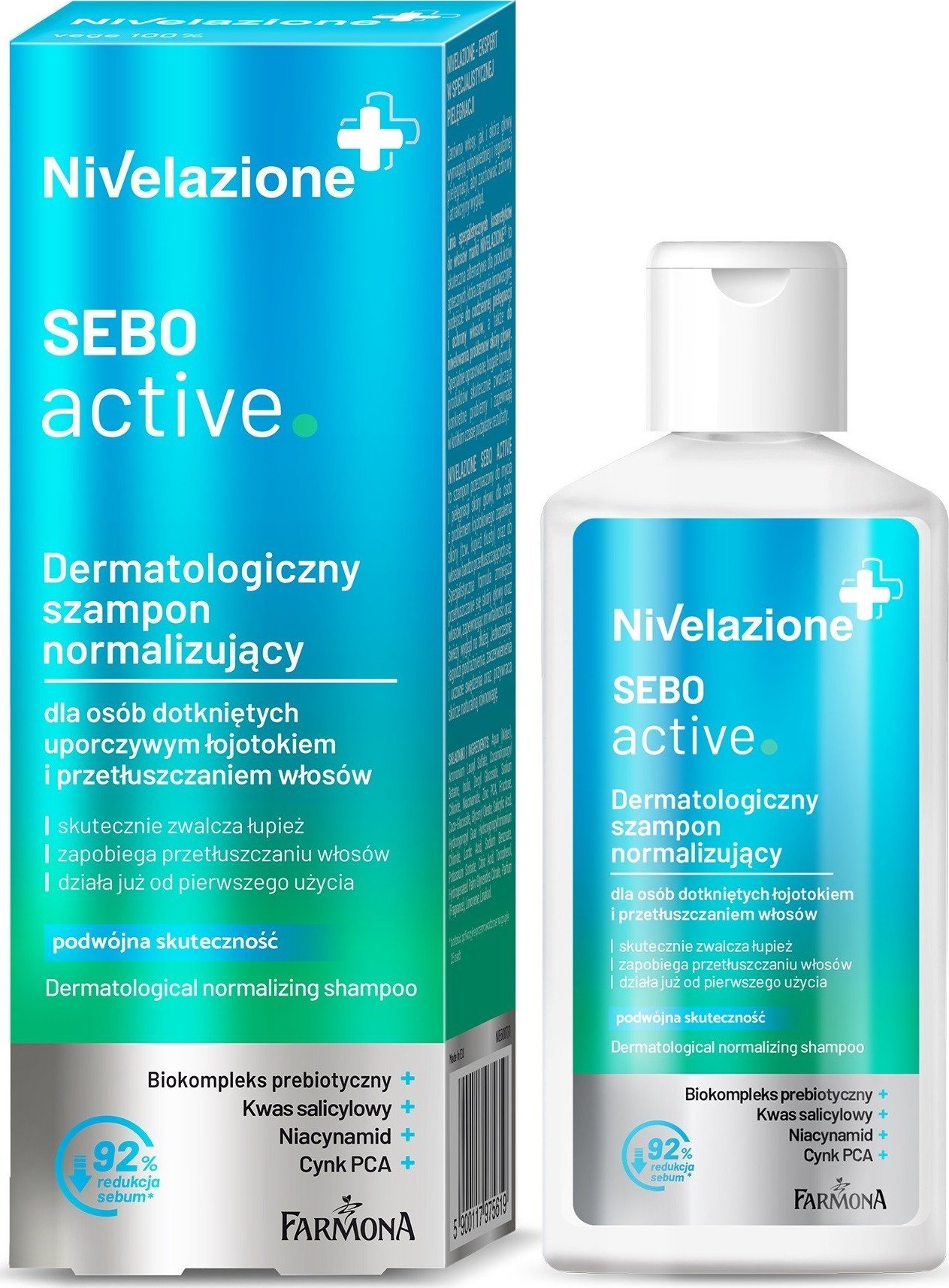 Farmona Farmona Nivelazione+ Dermatologiczny Szampon normalizujący Sebo Active do włosów przetłuszczających się i z łojotokiem 100ml