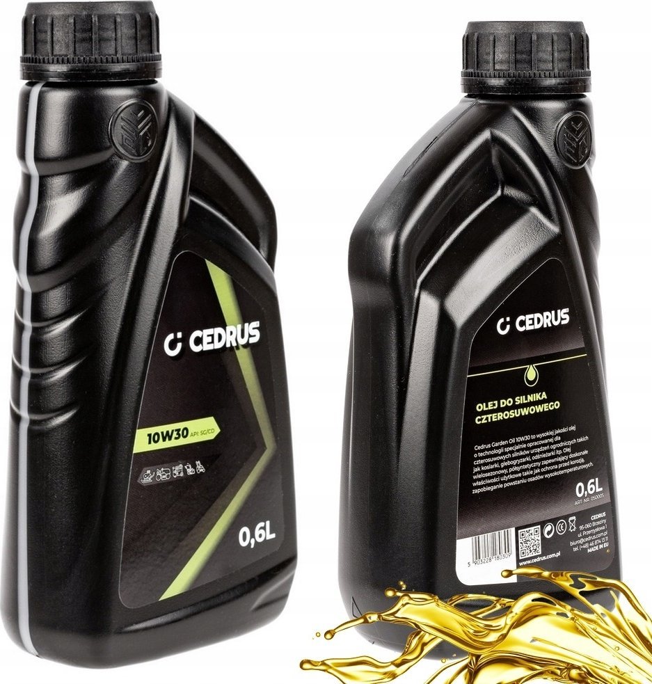 Cedrus OLEJ SILNIKOWY CEDRUS 10W-30 0.6L DO SILNIKA KOSIAREK TRAKTORKÓW AGREGATÓW GLEBOGRYZAREK ZAMIATAREK NAC,OLEO-MAC,STIHL,B&S Briggs & Stratton,HO