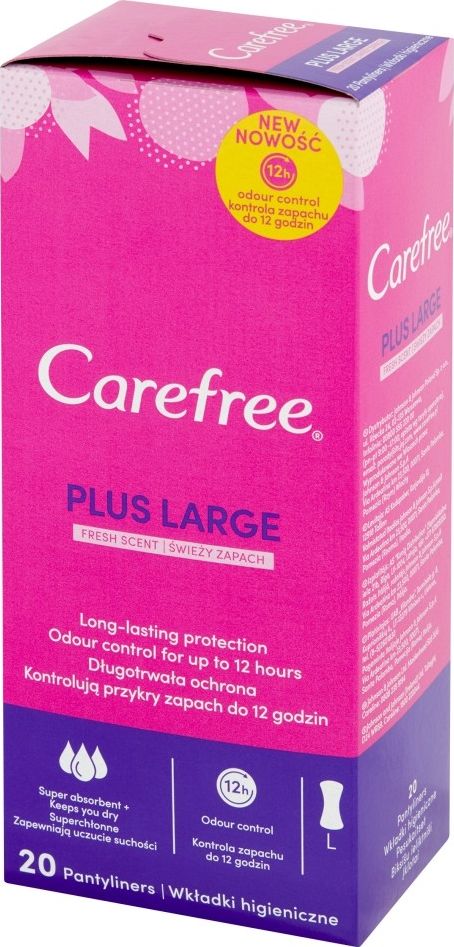 Carefree Wkładki higieniczne Plus Large Fresh Scent - świeży zapach 1op.-20szt