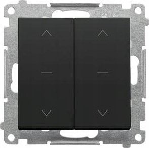 Kontakt-Simon Łącznik roletowy Kontakt-Simon 55 TZW2.01/149 podwójny trójpozycyjny 1-0-2 moduł 10 A, 250V~, szybkozłącza czarny mat