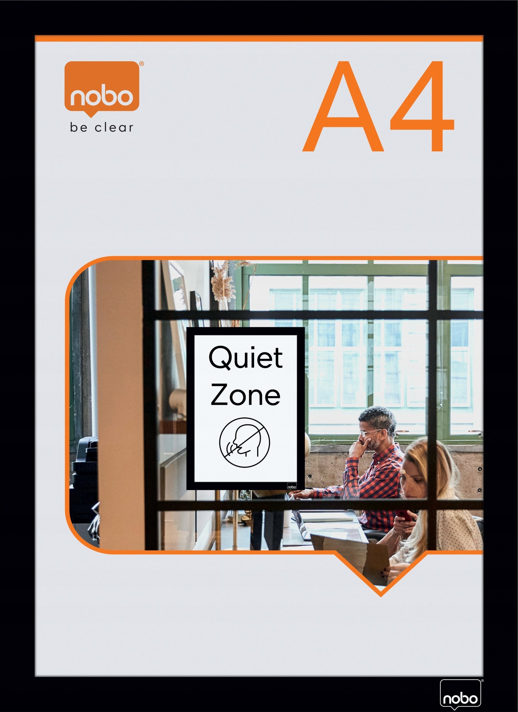 Nobo Nobo Selbstklebender magnetischer Posterrahmen A4, Schwarz - (2 Stücke)