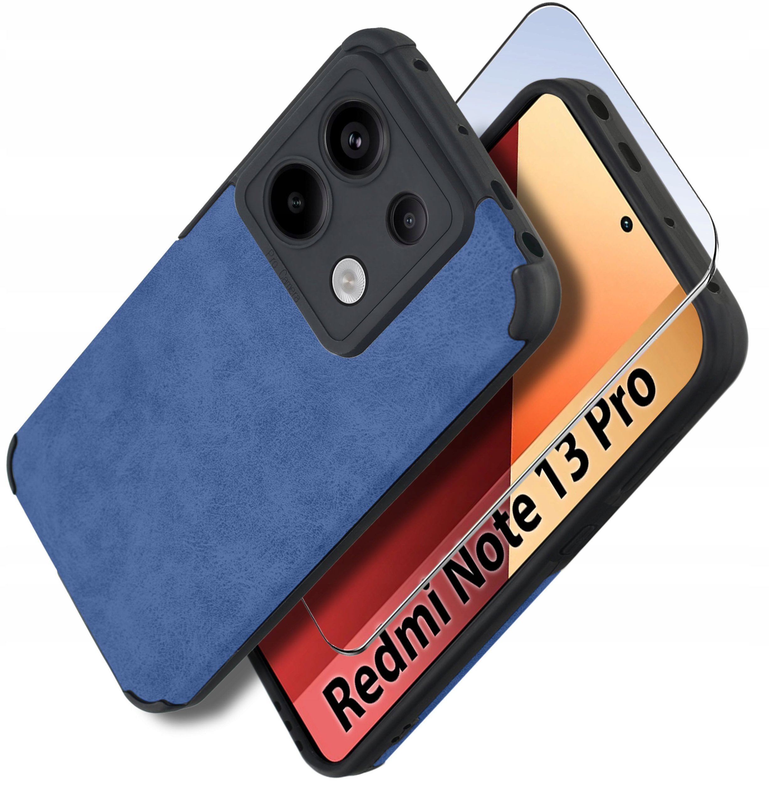 Etui do Xiaomi Redmi Note 13 Pro 4G silikonowe SKÓRZANE VINTAGE + Szkło 9H