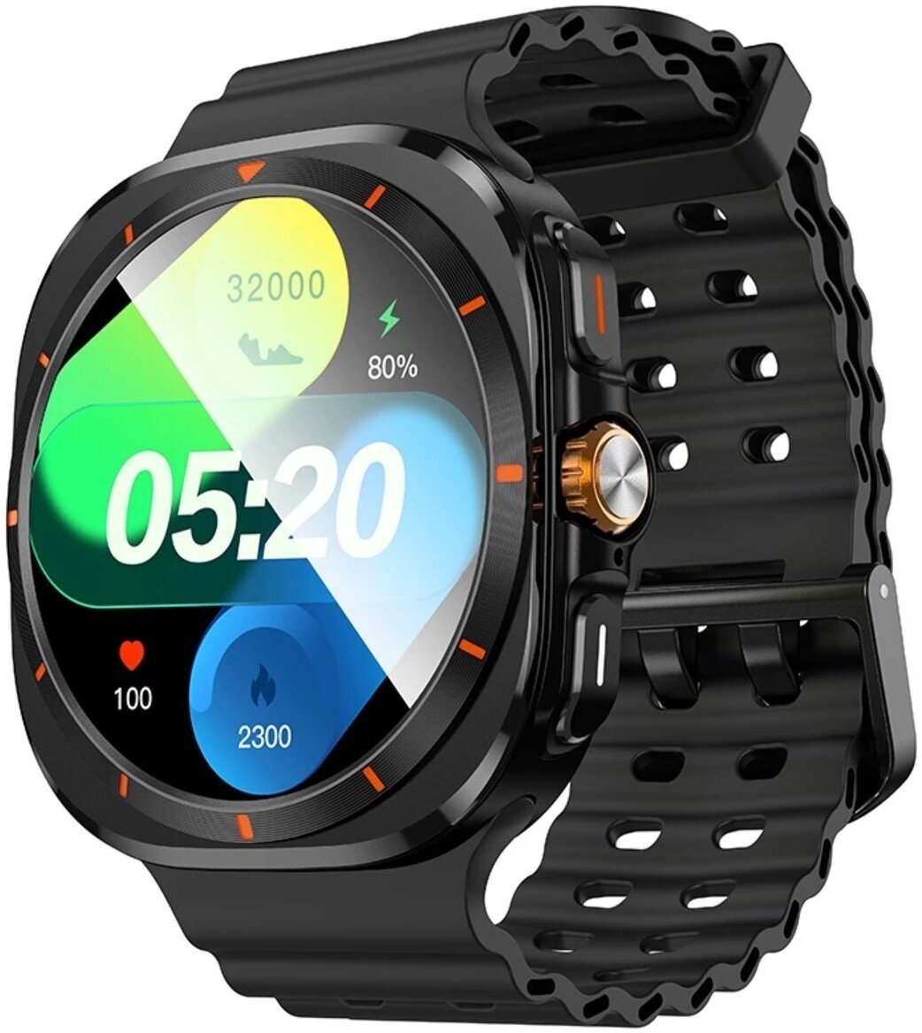 Smartwatch Hoco 1,43" AMOLED GPS z funkcją rozmowy Y37 czarny
