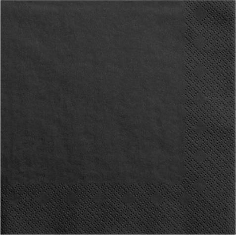 Party Deco Serwetki papierowe, czarne, 33x33 cm., 20 szt. uniwersalny