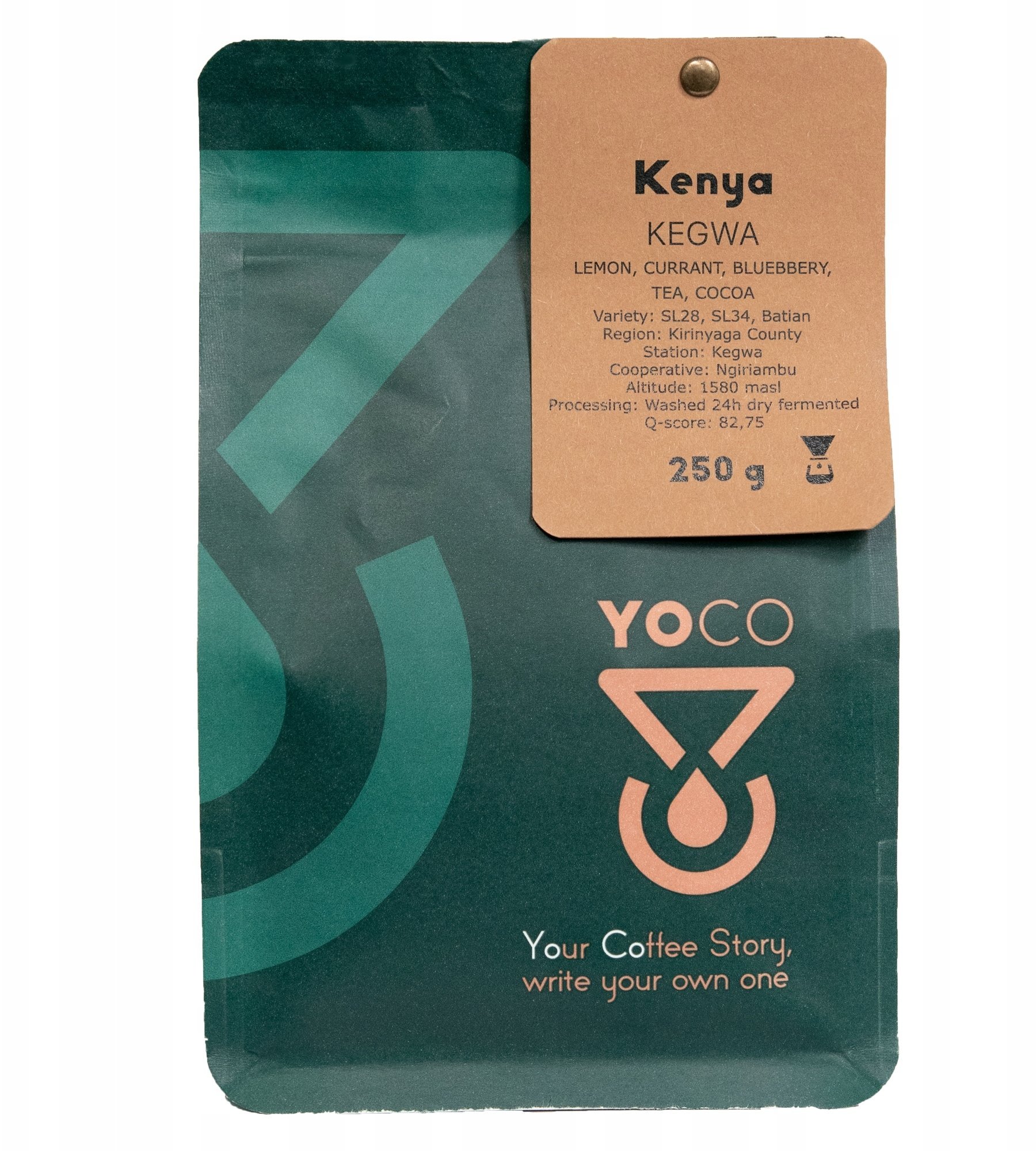 Kawa ziarnista YoCo Kawa ziarnista Kenya Kegwa Filter 250g