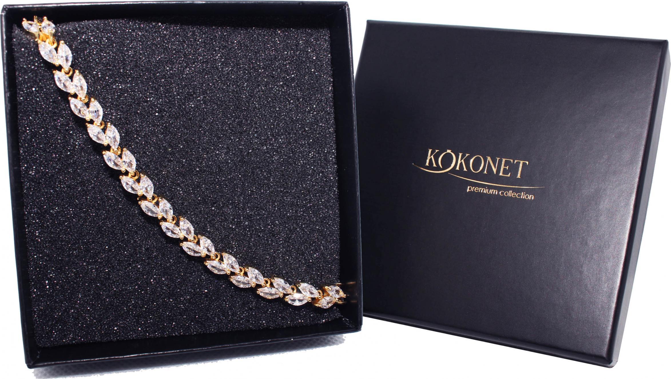 KOKONET BRANSOLETKA ślubna PREMIUM cubic AAA GOLD