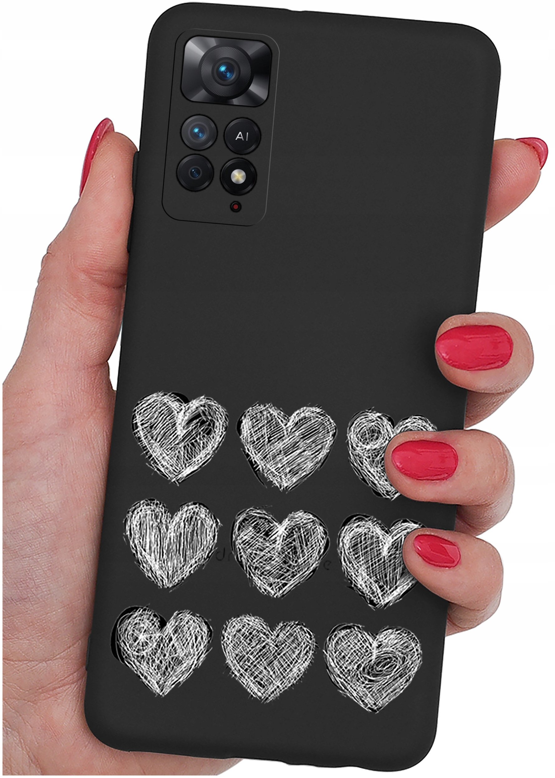 krainaGSM ETUI do Xiaomi Redmi Note 11 Pro | wzory | SILIKONOWE MATT CASE + SZKŁO 9H