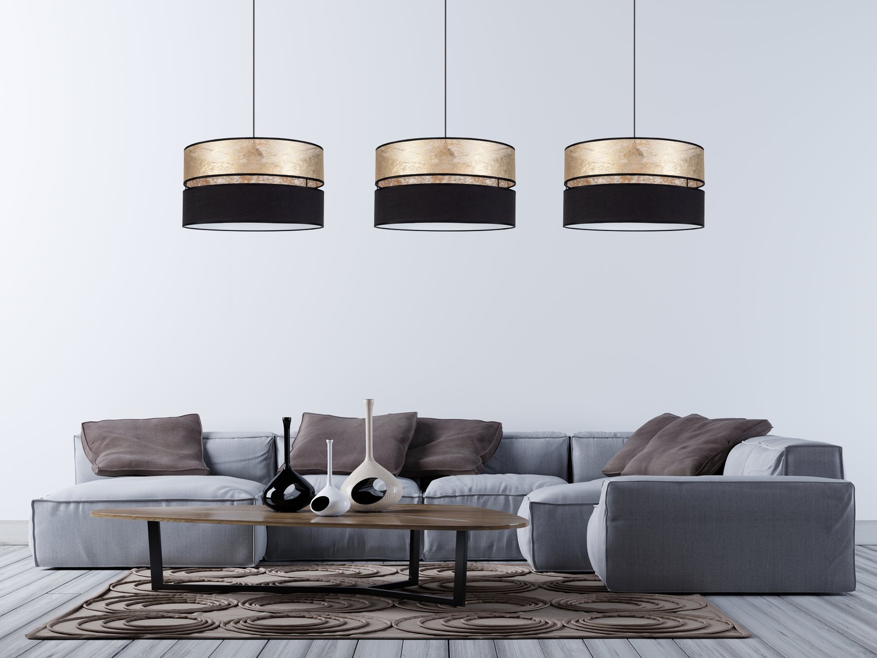 Lampa wisząca Solar Zwis Jula nowoczesna lampa do salonu, sypialni biało-złota