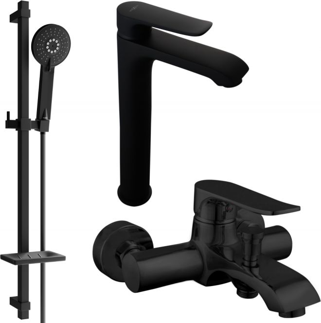 Mexen Mexen Pecos DQ40 zestaw wannowy, czarny - 72713DQ40-70