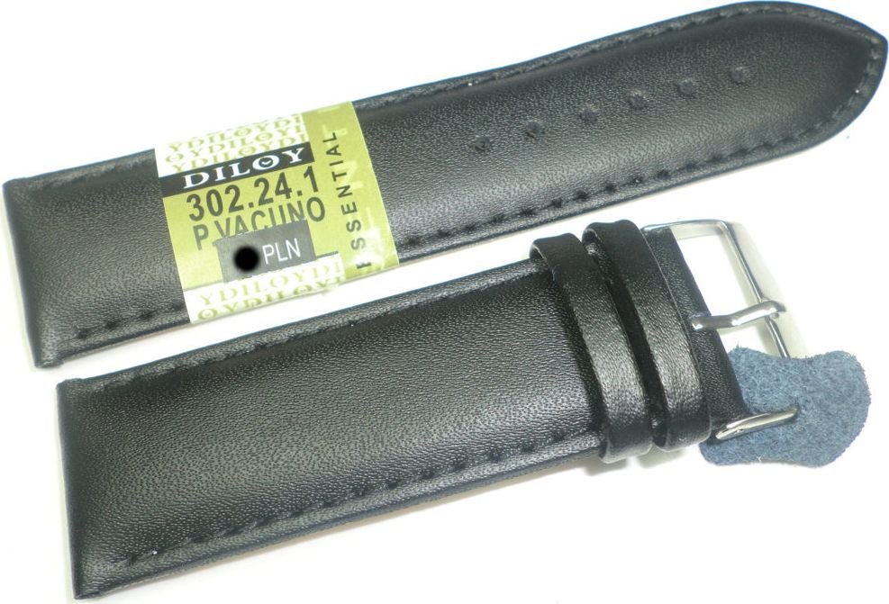 Diloy Skórzany pasek do zegarka 24 mm Diloy 302.24.1 uniwersalny