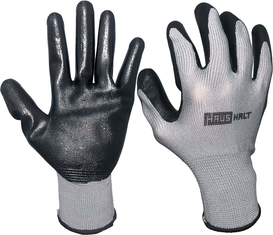 GLOVES POLYESTER BLACK NITRIL GN41HB L