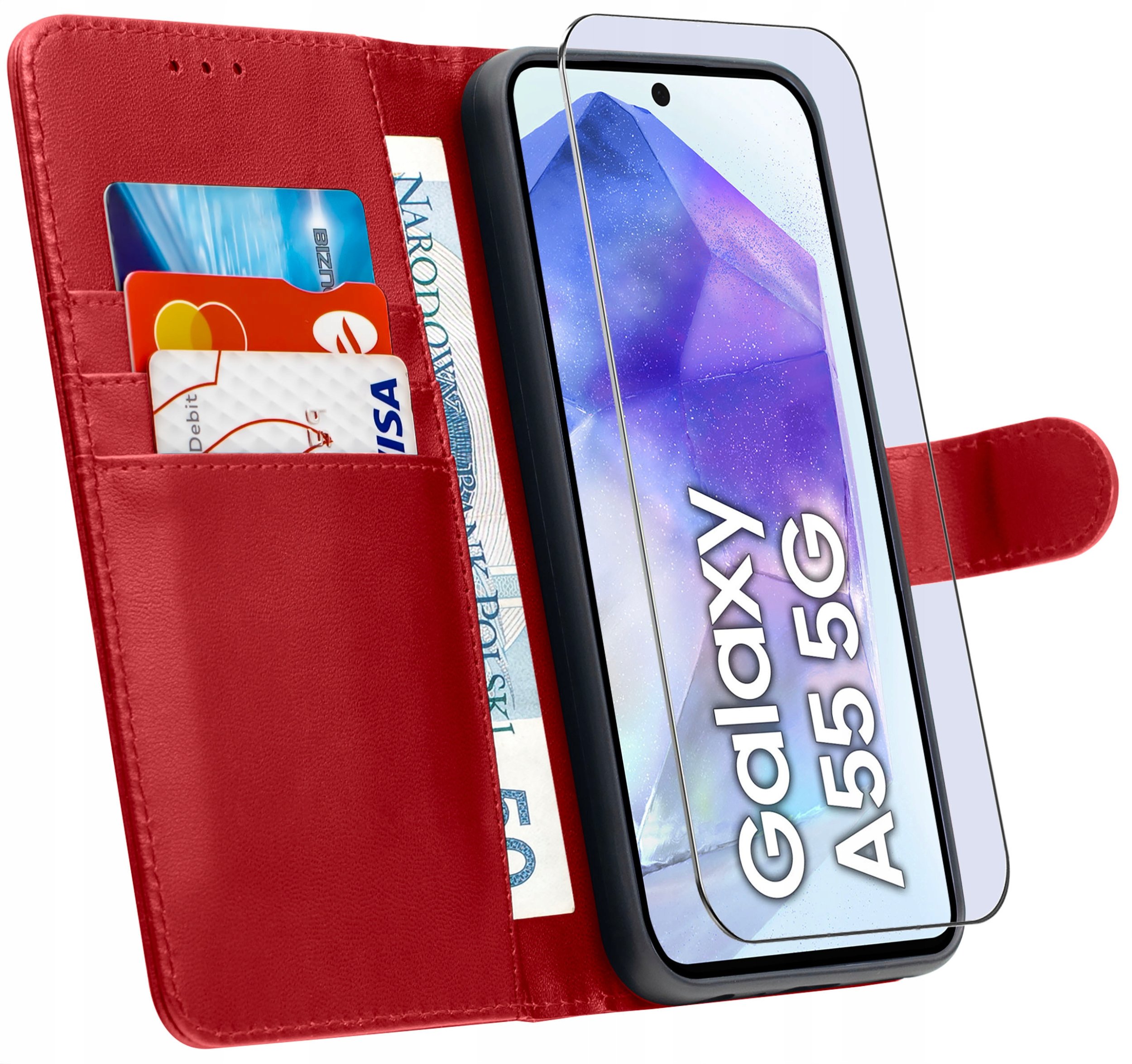 ETUI do Samsung A55 5G | SKÓRZANE PORTFEL BOOK TOKRA CASE CLASSIC + SZKŁO